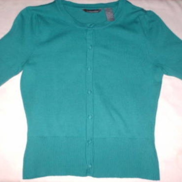 button down front sweater top - Picture 1 of 8